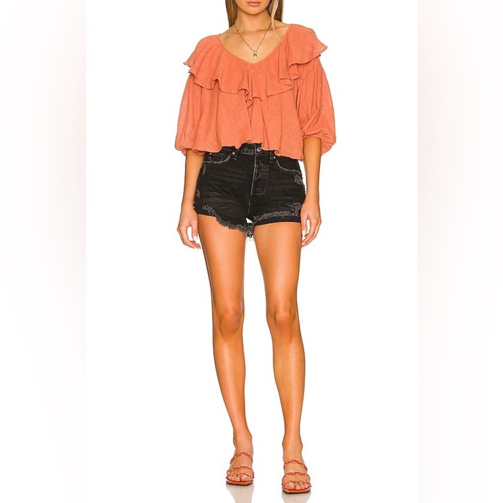 Free People Lasso Women’s Short Highest Rise Ripped Black Denim Shorts Sz 29 NEW